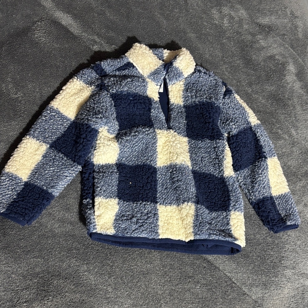 Carter's Blue and Cream Checkered Puffer Jacket